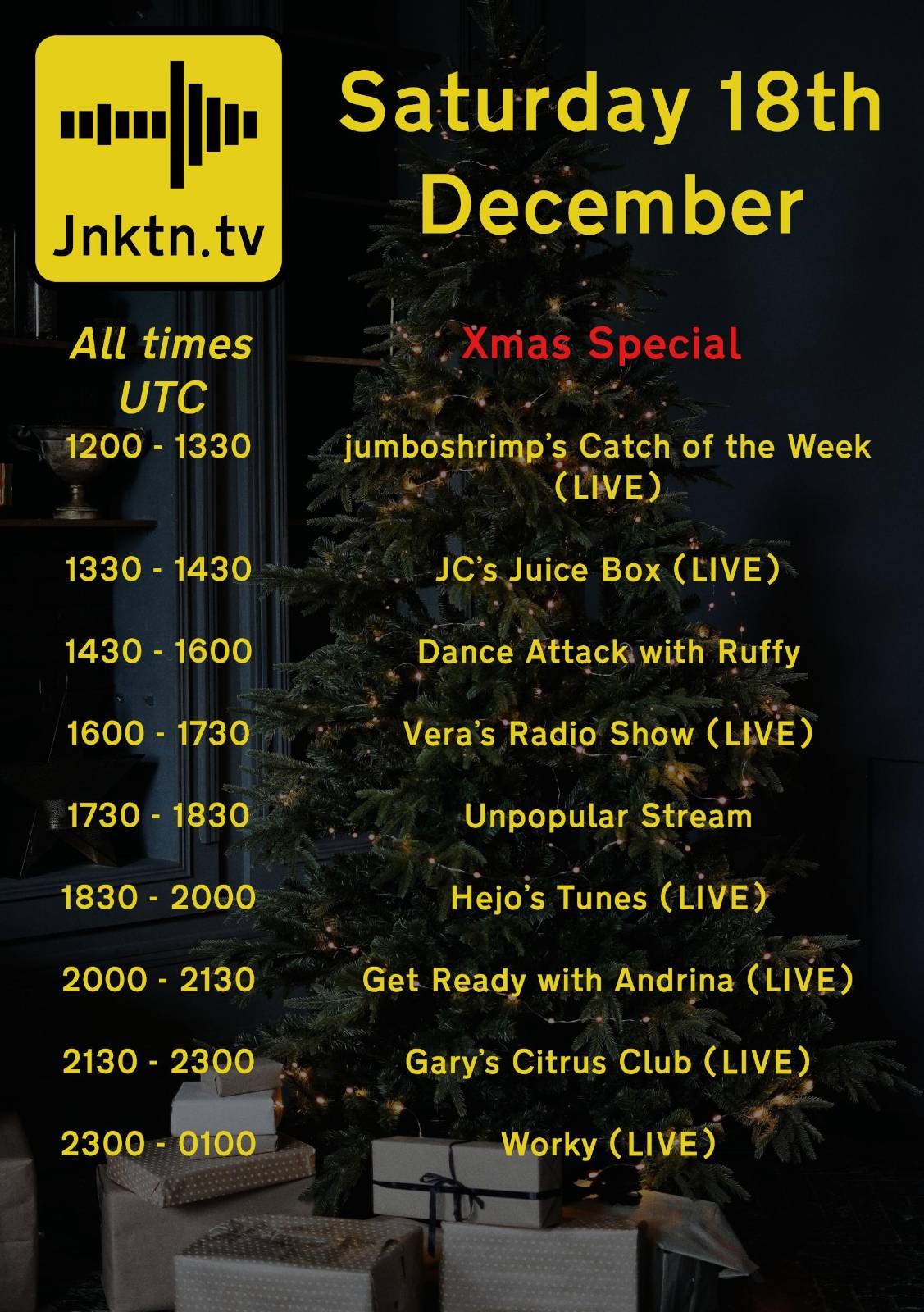 Jnktn XMAS Schedule 2021